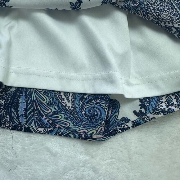 DR2 Women's M Long Sleeve Cold Shoulder Dress Blue Paisley Bohemian Western‎ - Picture 5 of 12